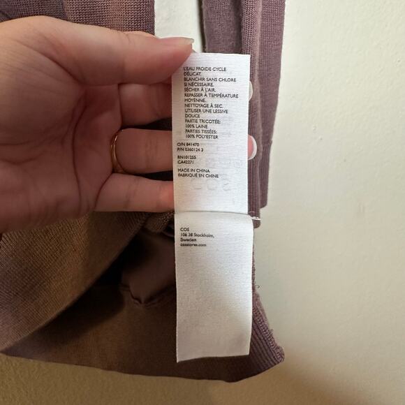 COS Womens Size Small Mixed Media Mauve Brown Pink Wool Poly Sweater Top Staple - Picture 7 of 7